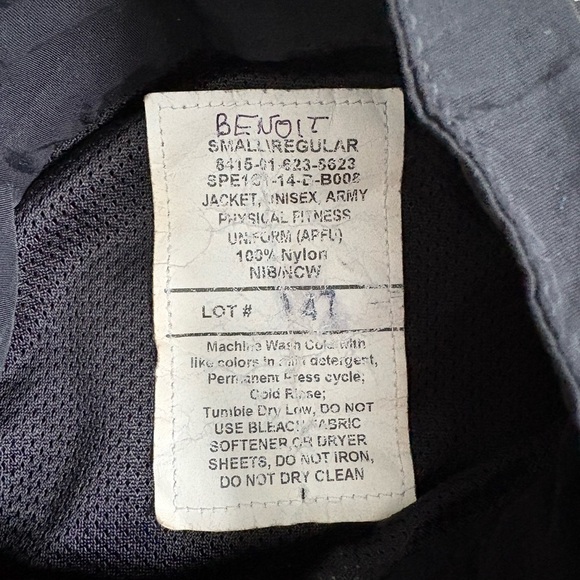 US ARMY BLACK PHYSICAL FITNESS APFU UNISEX JACKET & PANTS SET Small/Regular - Picture 5 of 14